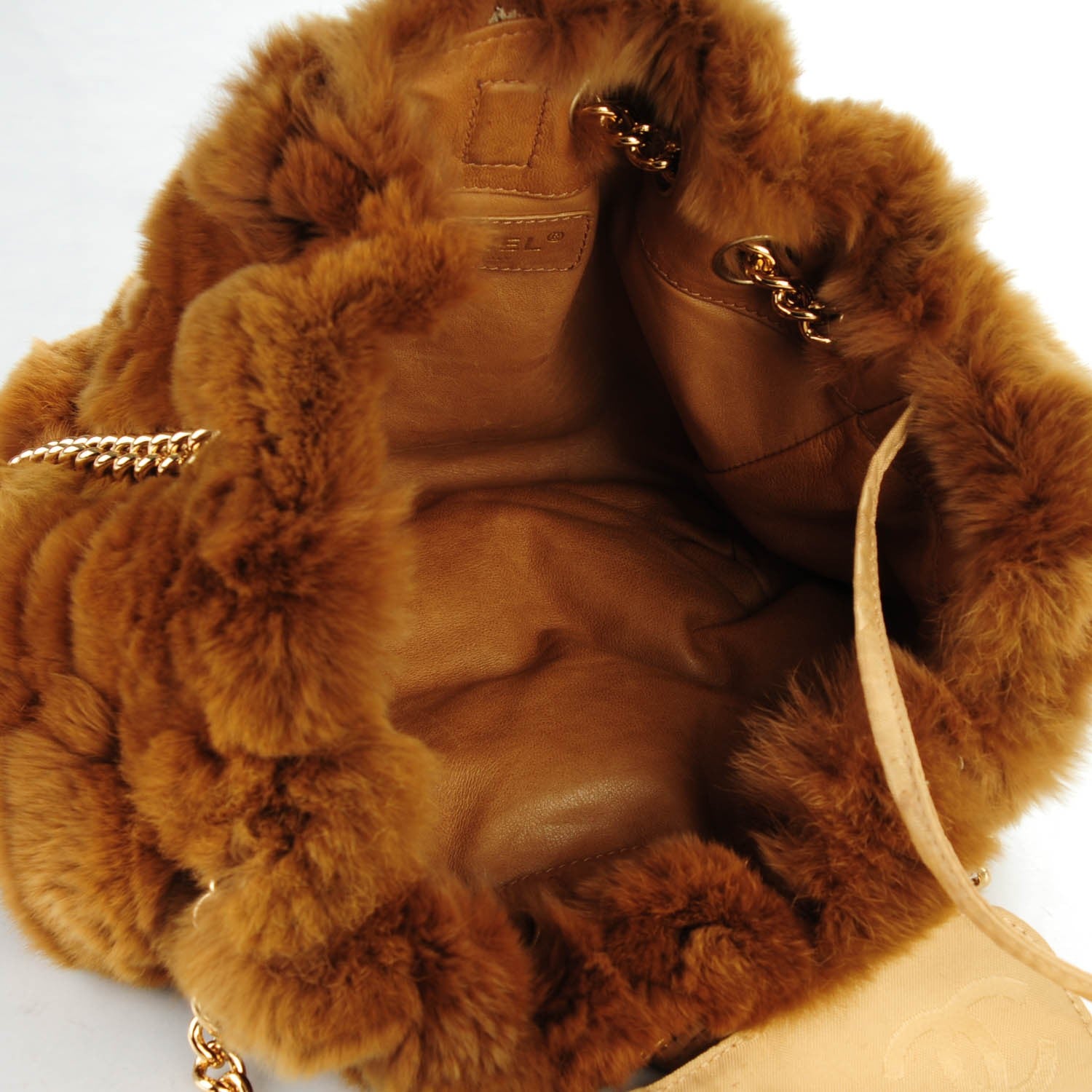 Chanel Rabbit Fur Harlequin Shoulder Bag Brown 5 of 9