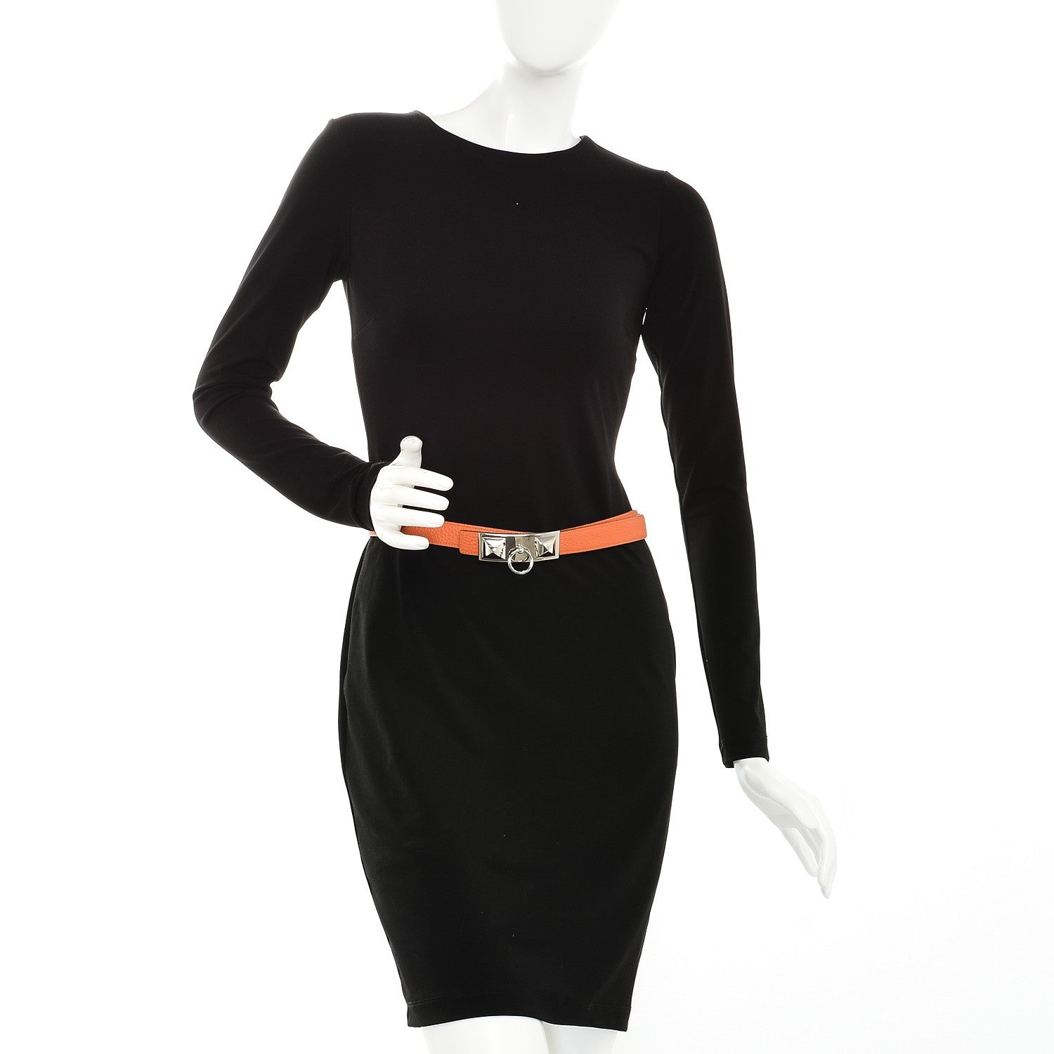 Hermes Togo Swift 24mm Sydney 90 Belt Orange Chocolate 2 of 8