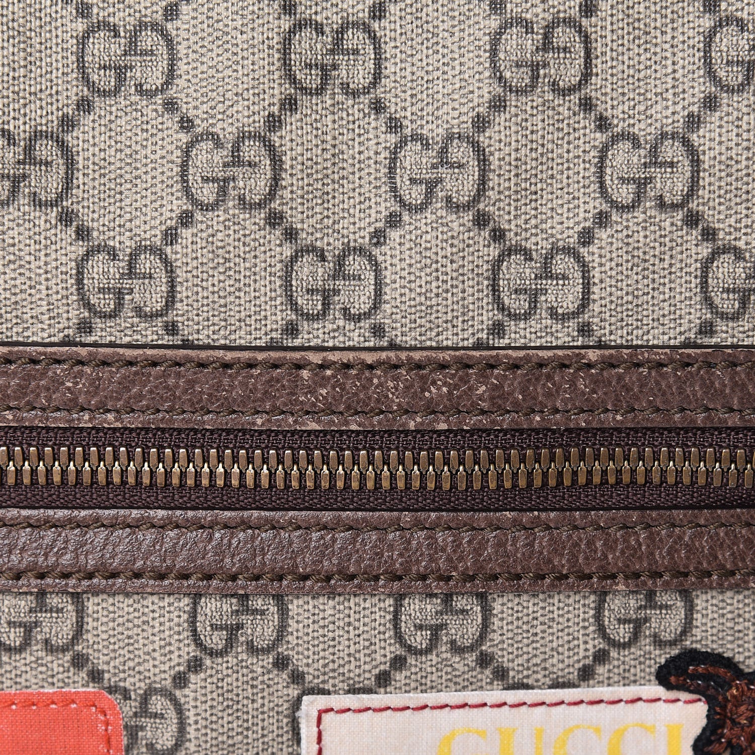 Gucci Soft GG Supreme Monogram Courrier Web Medium Flat Messenger Bag Beige New Acero Multicolor 12 of 18