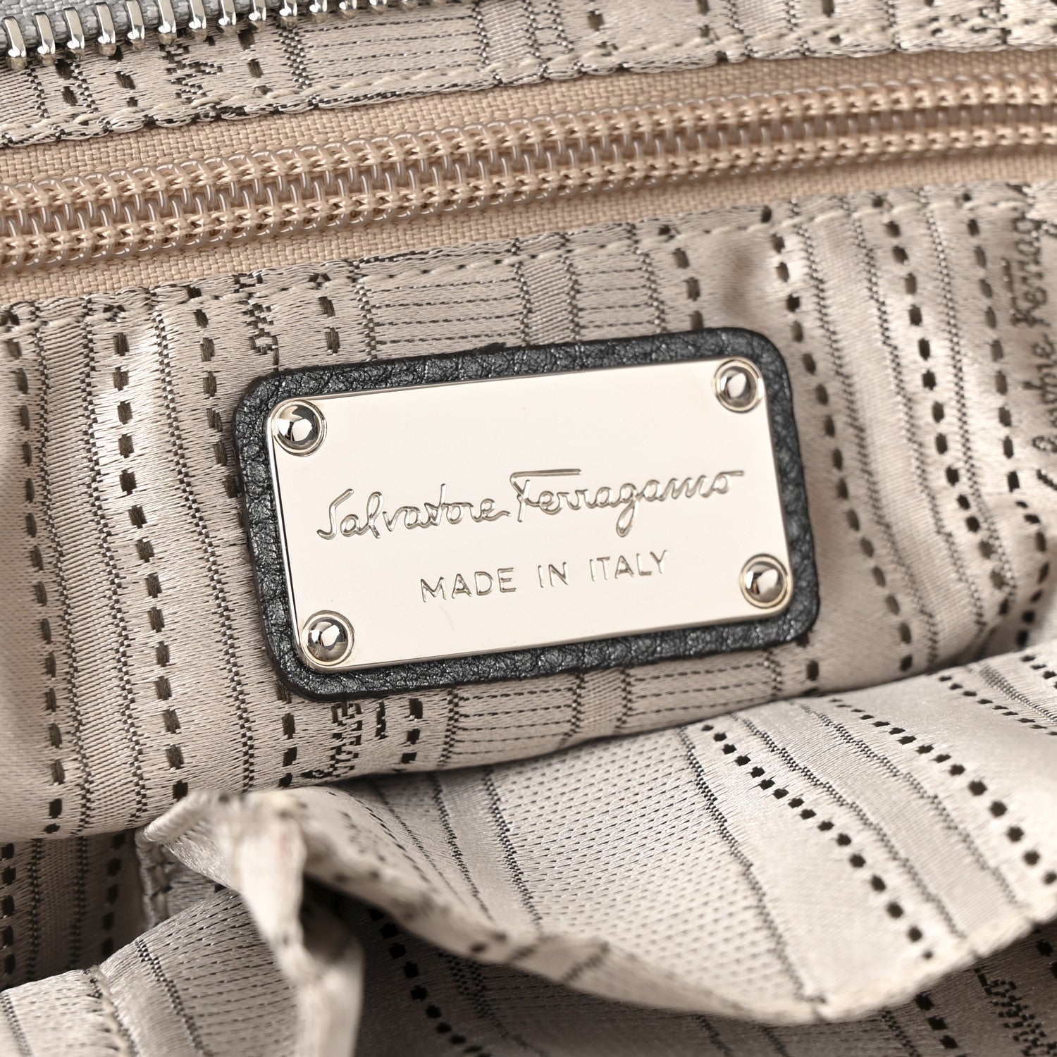 Salvatore Ferragamo Grained Calfskin Large Sofia Convertible Tote Acciaio 6 of 11