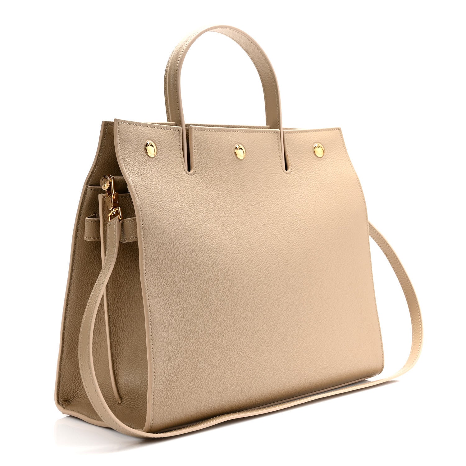 Burberry Grainy Calfskin Medium Title Bag Honey 2 of 9