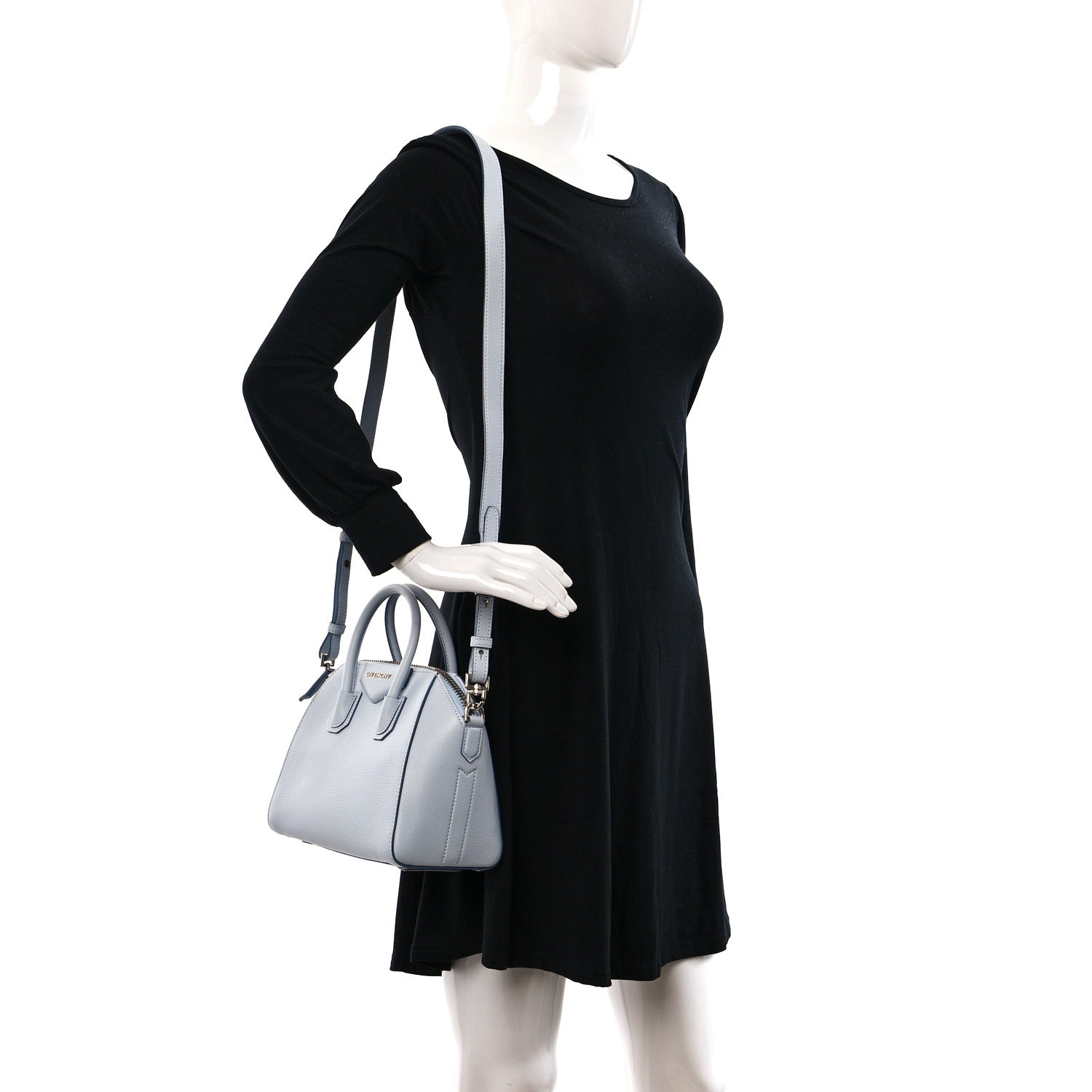 Givenchy Sugar Goatskin Mini Antigona Baby Blue 2 of 12