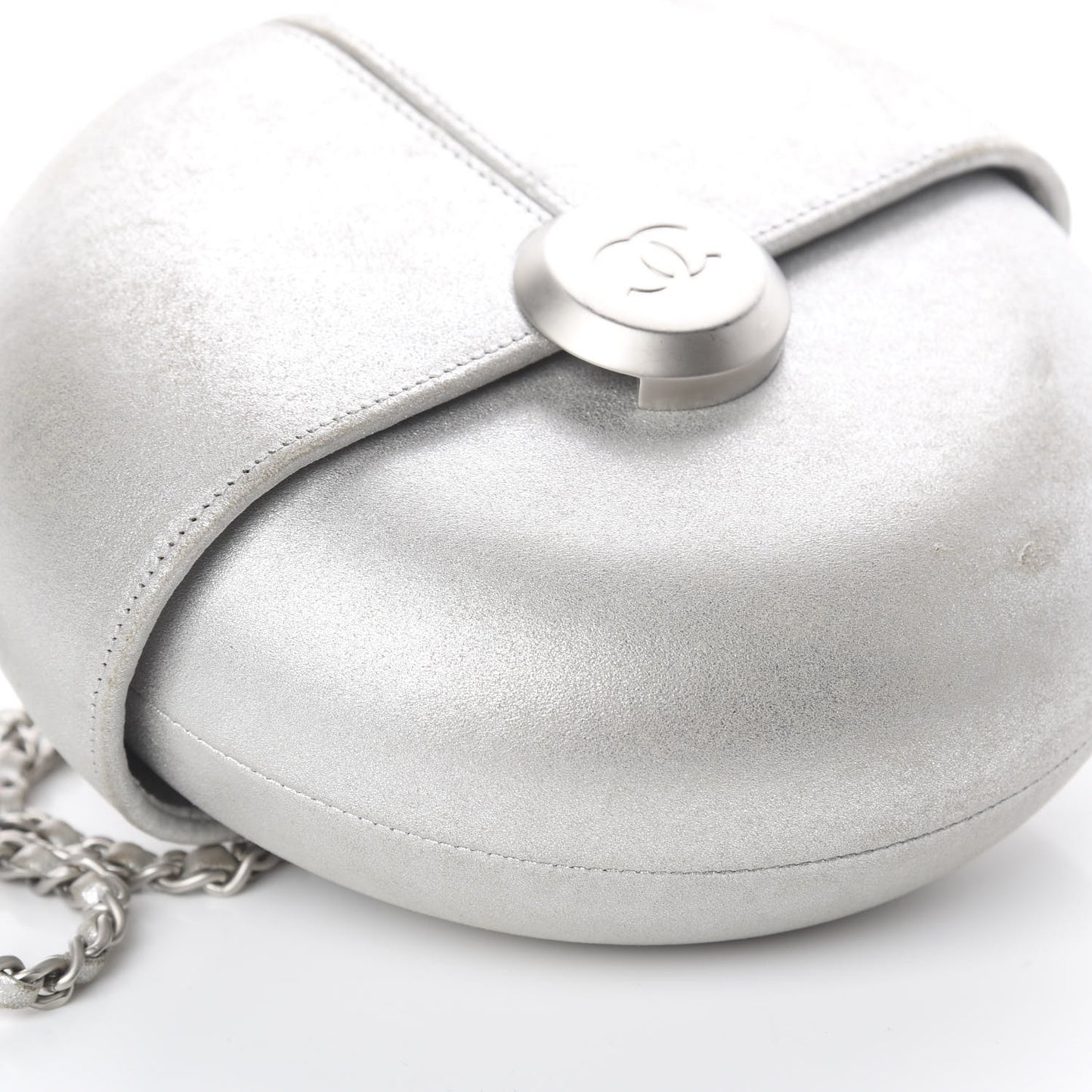 Metallic Lambskin Evening In the Air Bag Silver