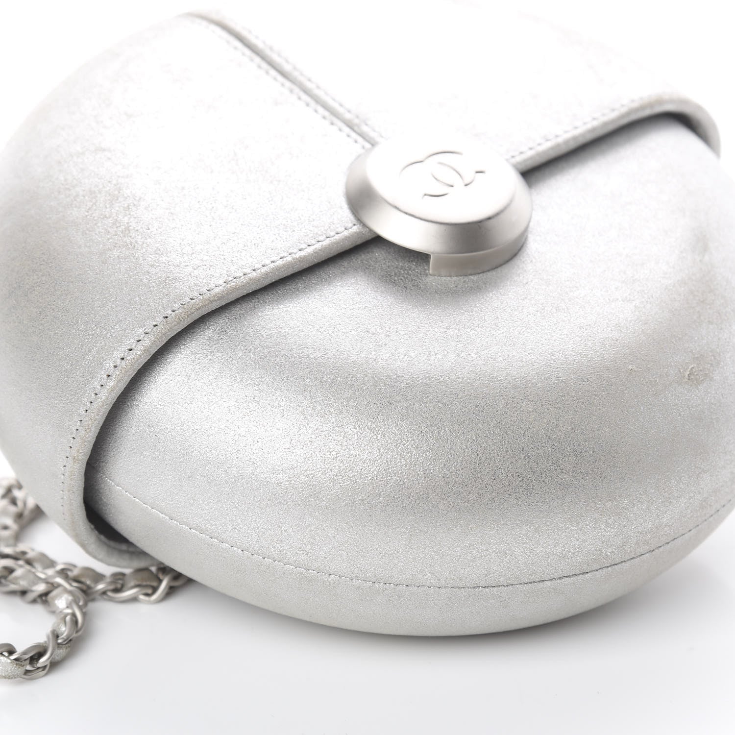 Chanel Metallic Lambskin Evening In the Air Bag Silver 5 of 9