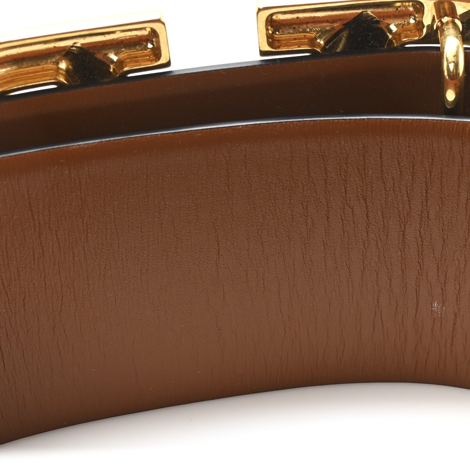 Valentino Garavani Glossy Calfskin VLogo Reversible 70mm Belt 80 32 Saddle Brown Black 5 of 5