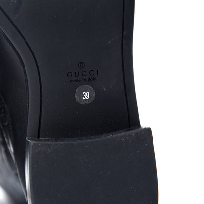 Gucci Guccissima Calfskin Miro Soft Knee High Riding Boots 39 Black 8 of 9