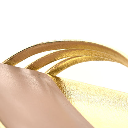 Gucci Metallic Crystal GG Ankle Strap High Heel Sandals 37 Gold 12 of 13