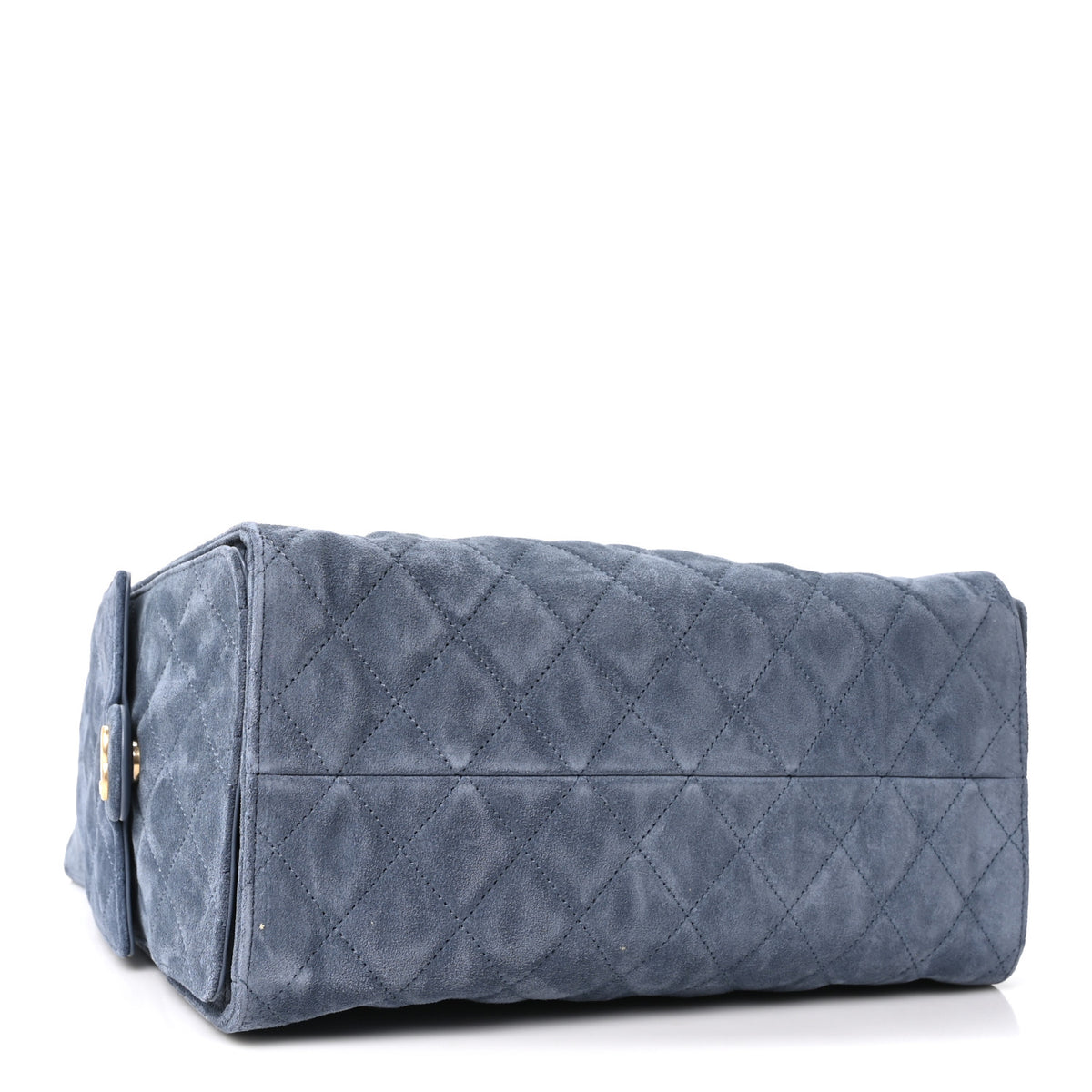 Suede Quilted Medium Chanel 25 Handbag Blue