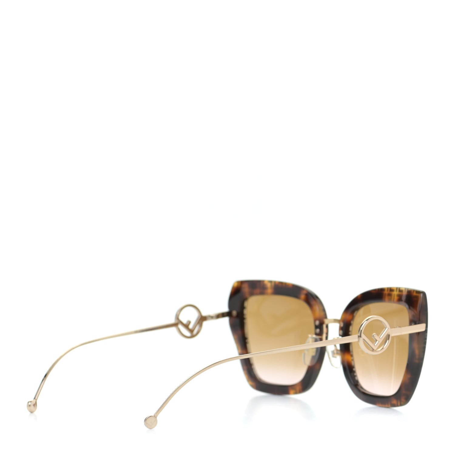 Fendi Acetate Metal F is Fendi FF Square Cat Eye Sunglasses FF 0424/F/S Havana 4 of 7