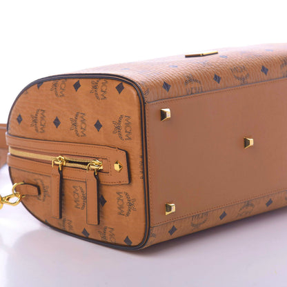 MCM Visetos Boston Bag Cognac 7 of 10