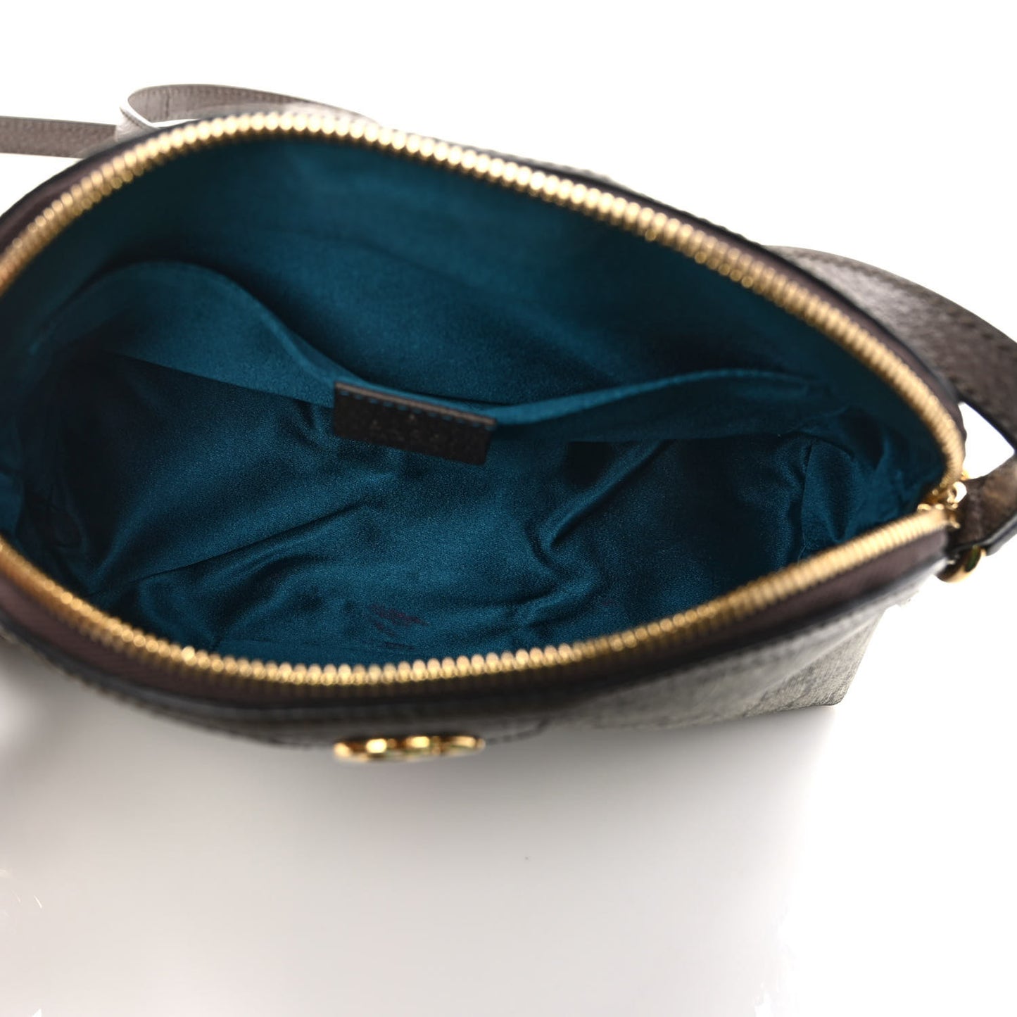 GG Supreme Monogram Textured Dollar Calfskin Web Small Ophidia Dome Shoulder Bag Beige Ebony New Acero