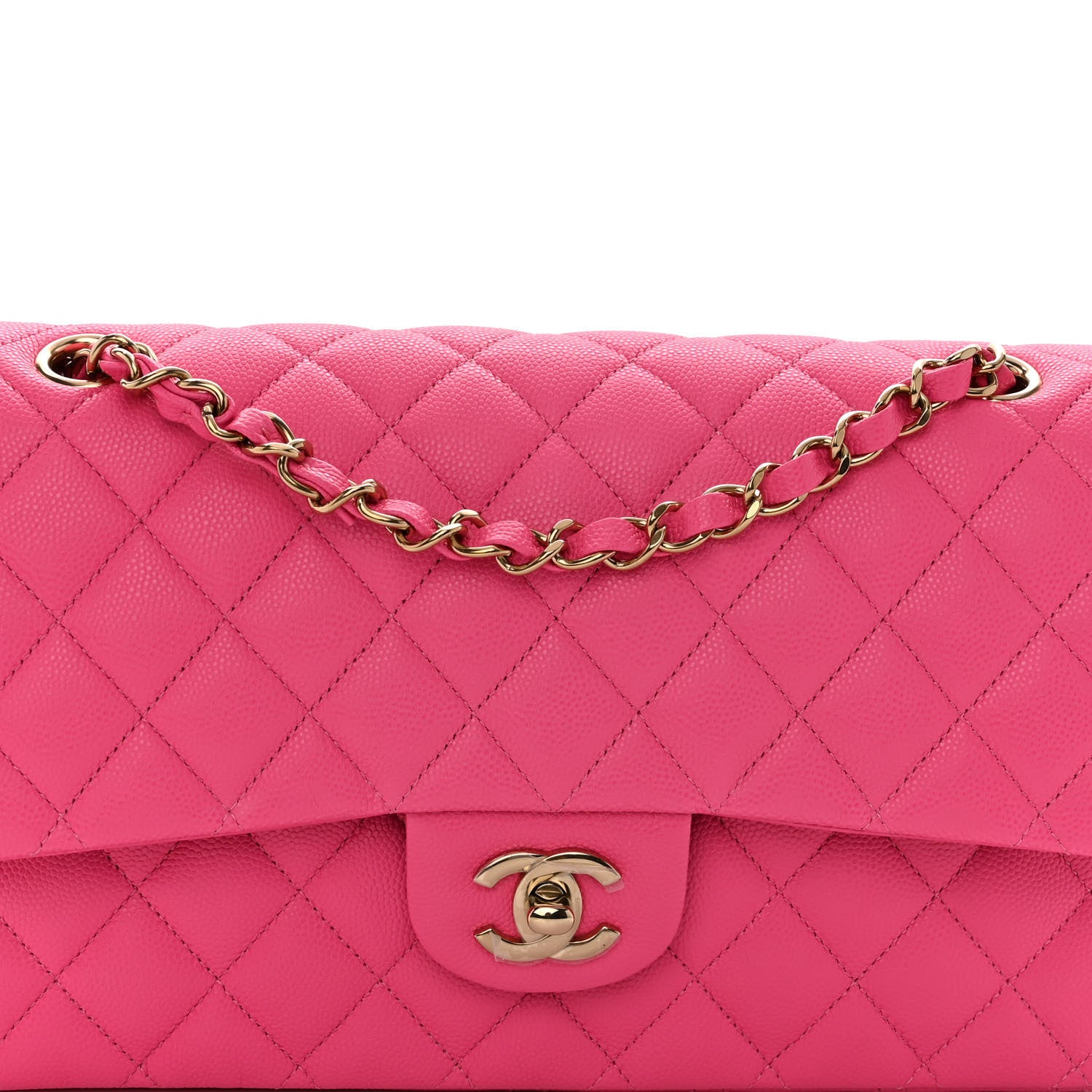 Chanel Caviar Quilted Medium Double Flap Pink 7 of 9
