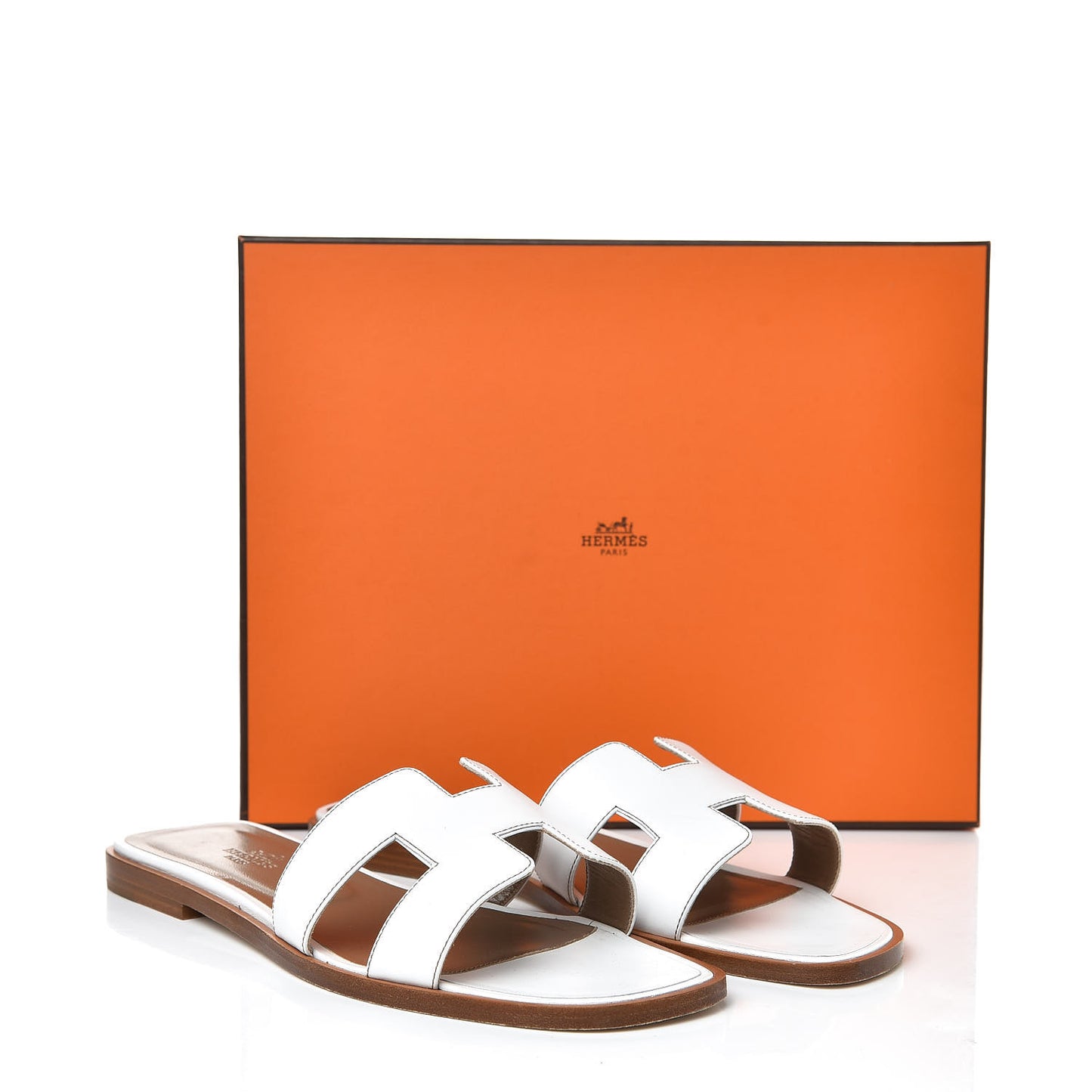 Box Calfskin Oran Sandals 38.5 White