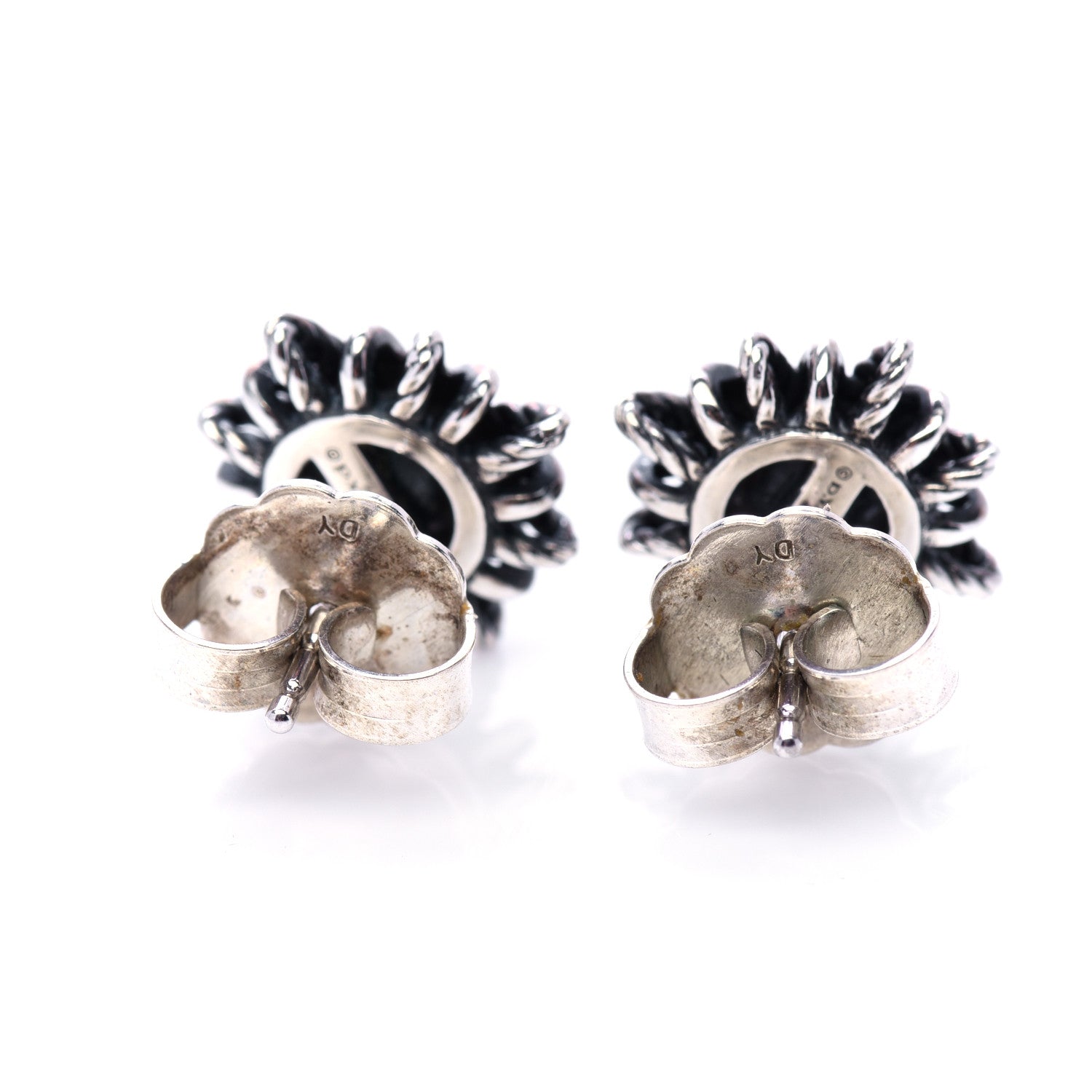 David Yurman Sterling Silver Pearl Starburst Earrings 3 of 5