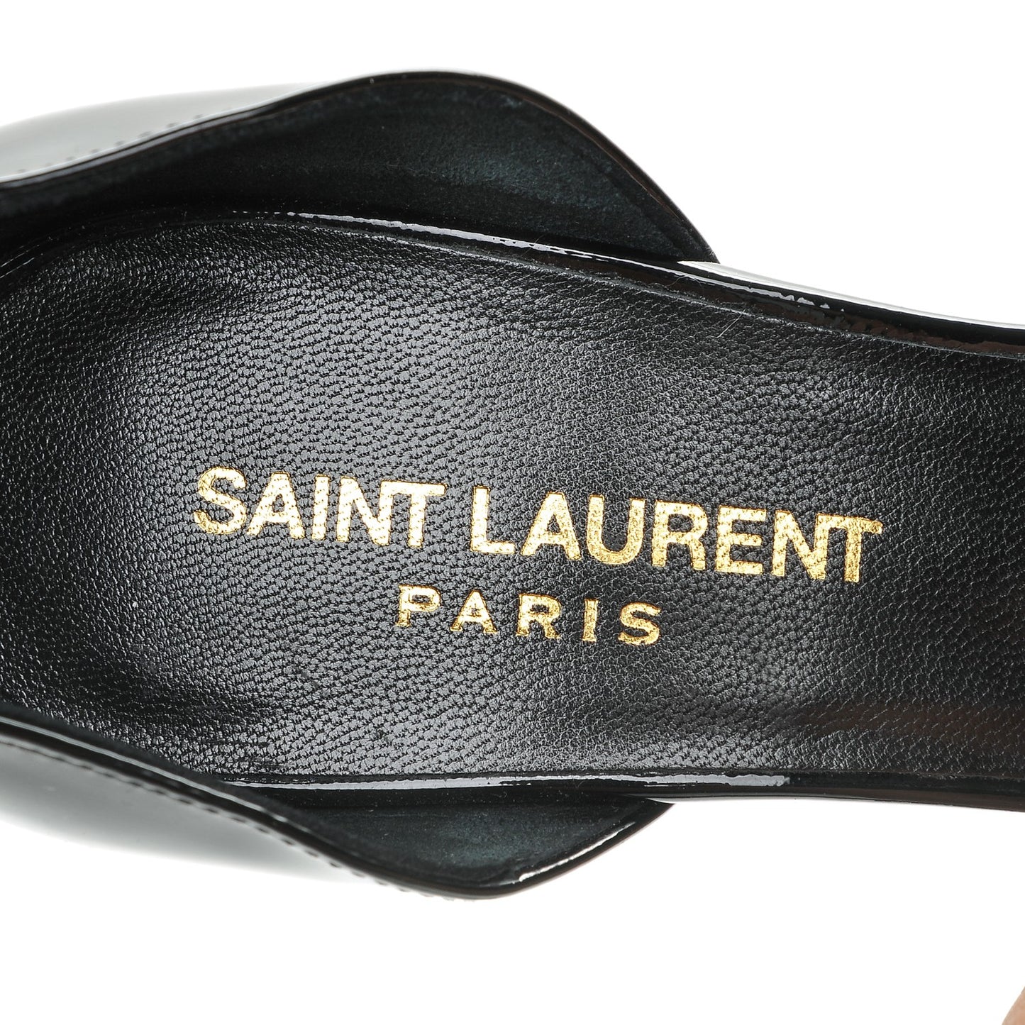 Patent Calfskin Paris 105 Escarpin Thorn D'orsay Pumps 35.5 Black
