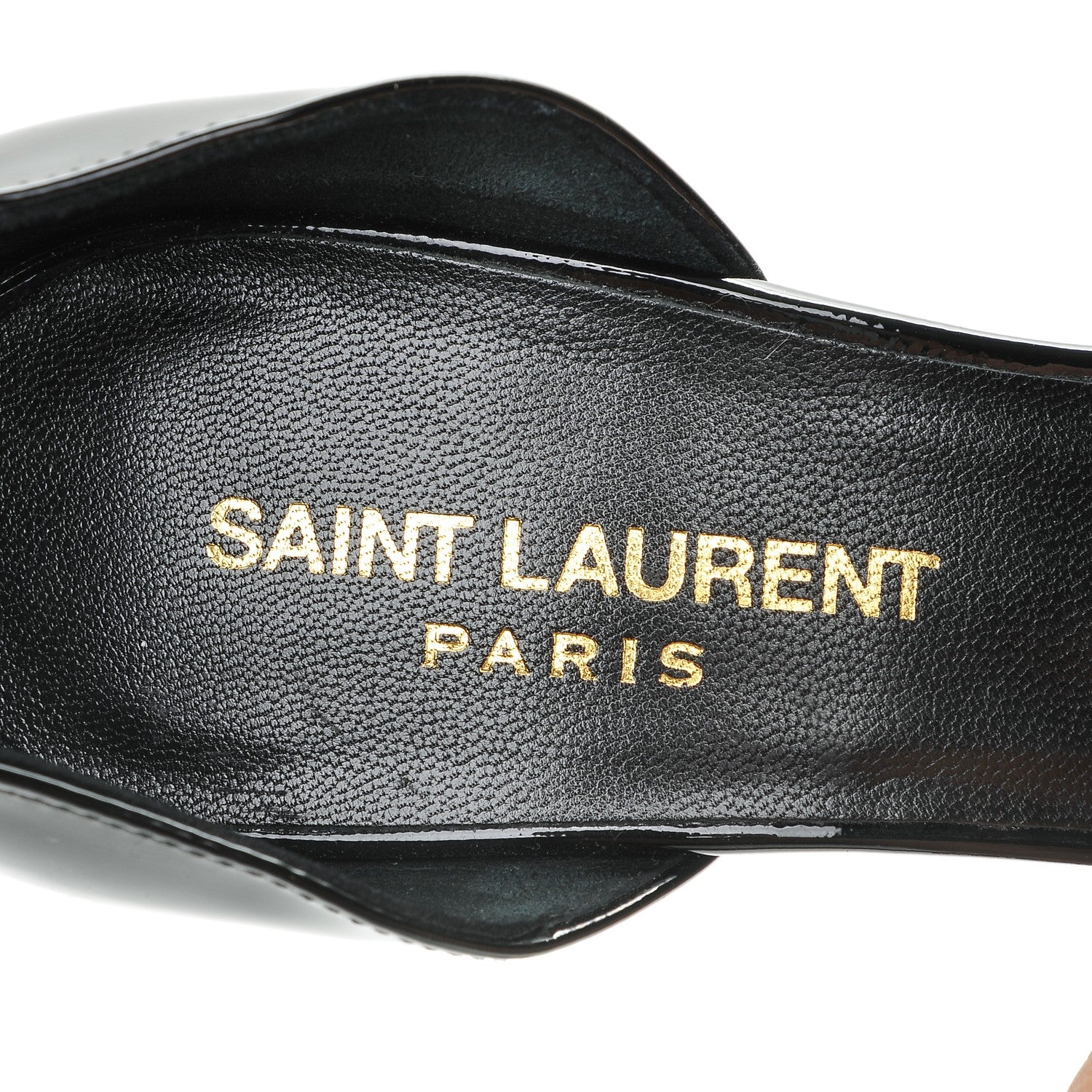 Saint Laurent Patent Calfskin Paris 105 Escarpin Thorn D'orsay Pumps 35.5 Black 7 of 8