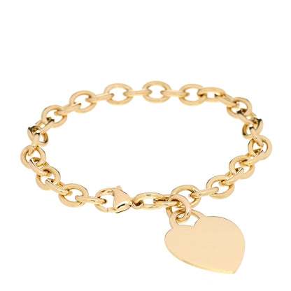 Tiffany 18K Yellow Gold Heart Tag Charm Bracelet 1 of 3