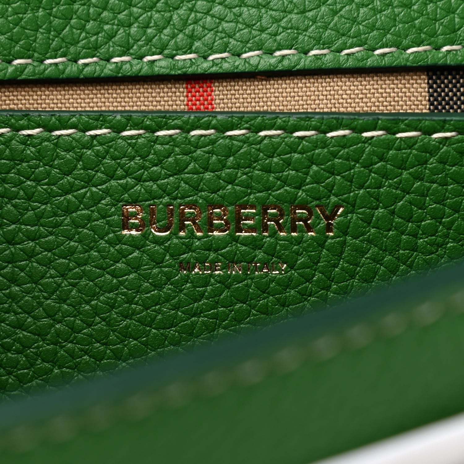 Burberry Grainy Calfskin Vintage Check Note Crossbody Bag Ivy Green 6 of 9