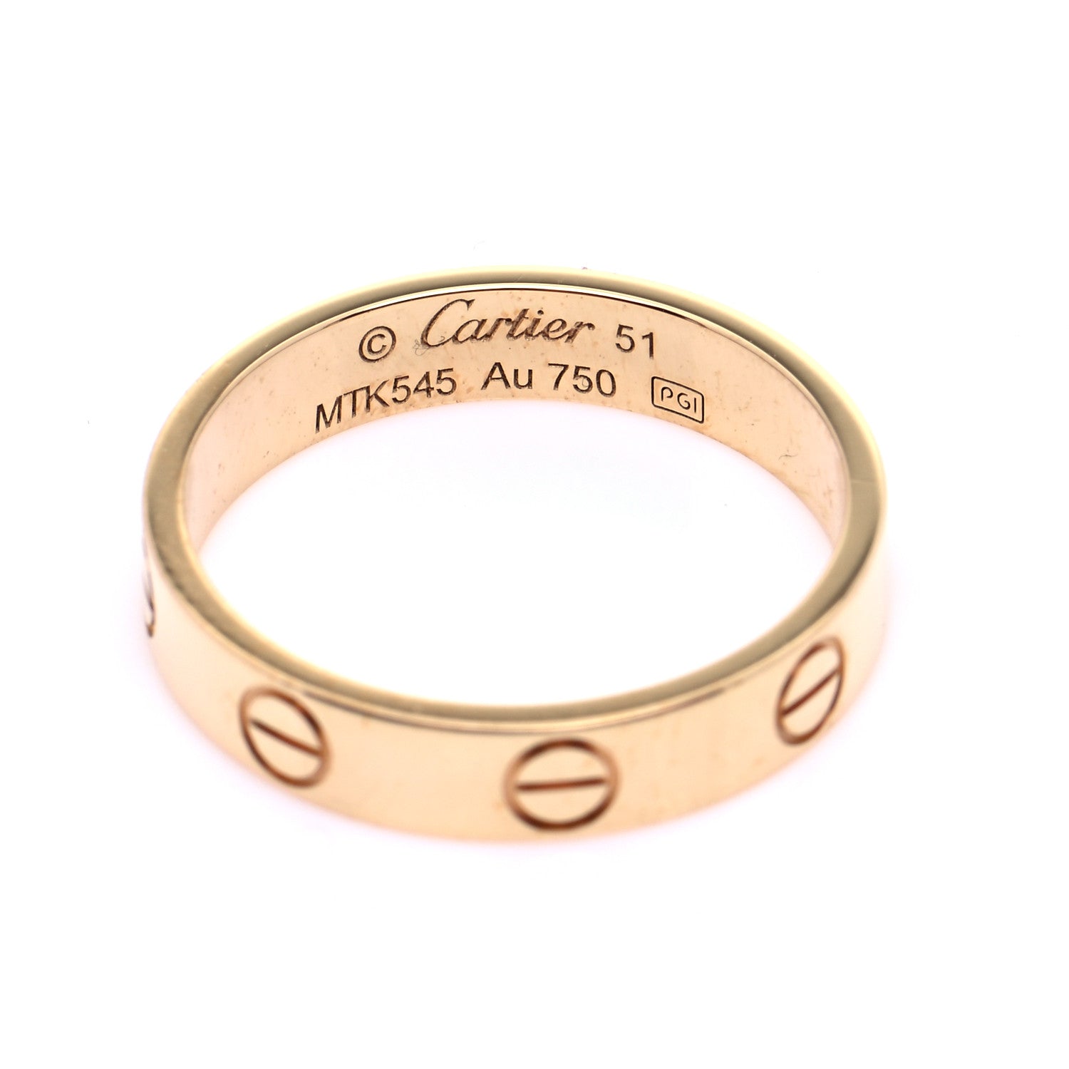 Cartier 18K Yellow Gold 3.5mm LOVE Wedding Band Ring 50 5.5 5 of 7