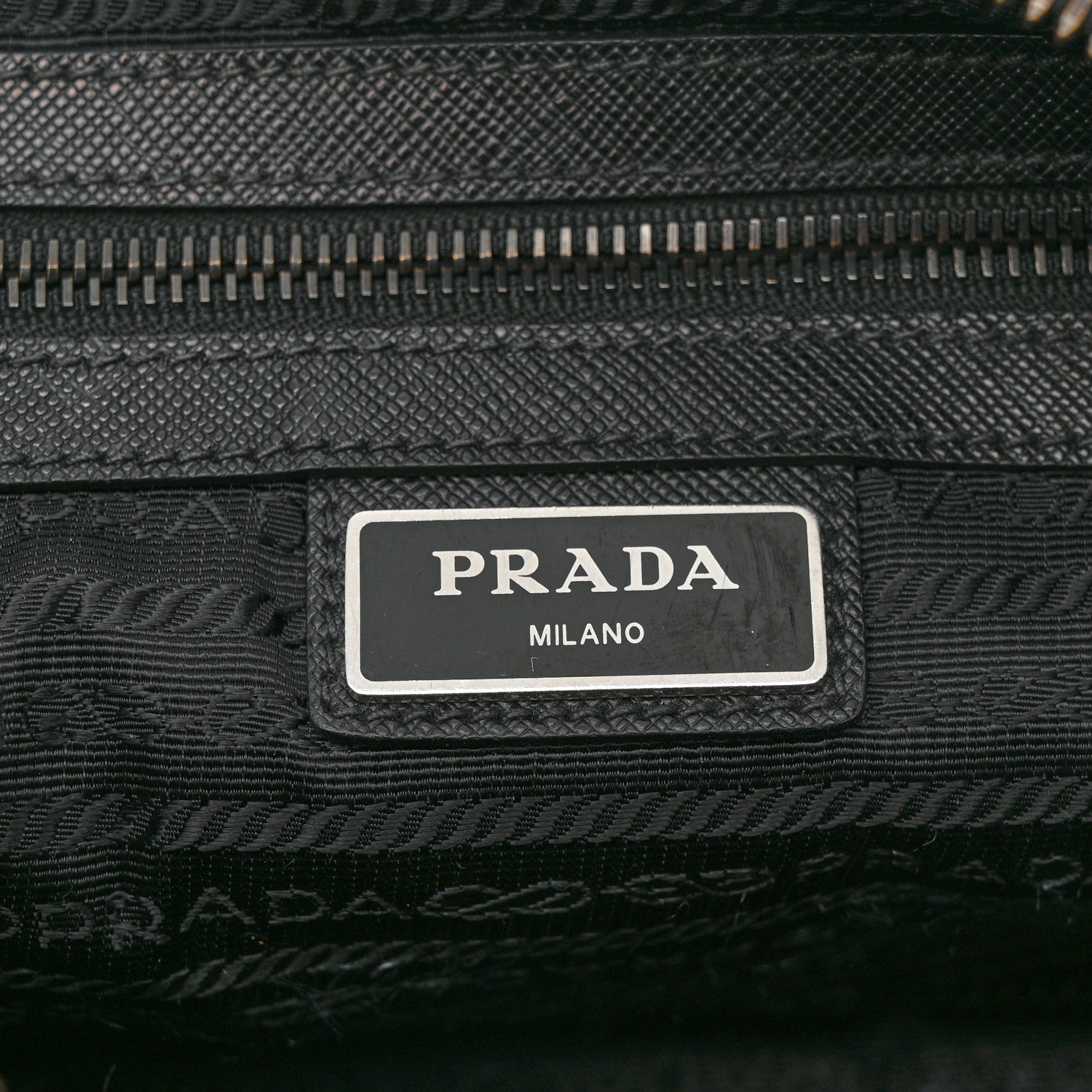 Prada Tessuto Nylon Saffiano Pocket Single Snap Buckle Messenger Flap Bag Mimetico Black 7 of 10