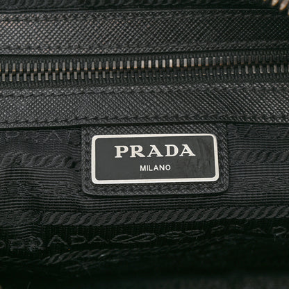 Prada Tessuto Nylon Saffiano Pocket Single Snap Buckle Messenger Flap Bag Mimetico Black 7 of 10