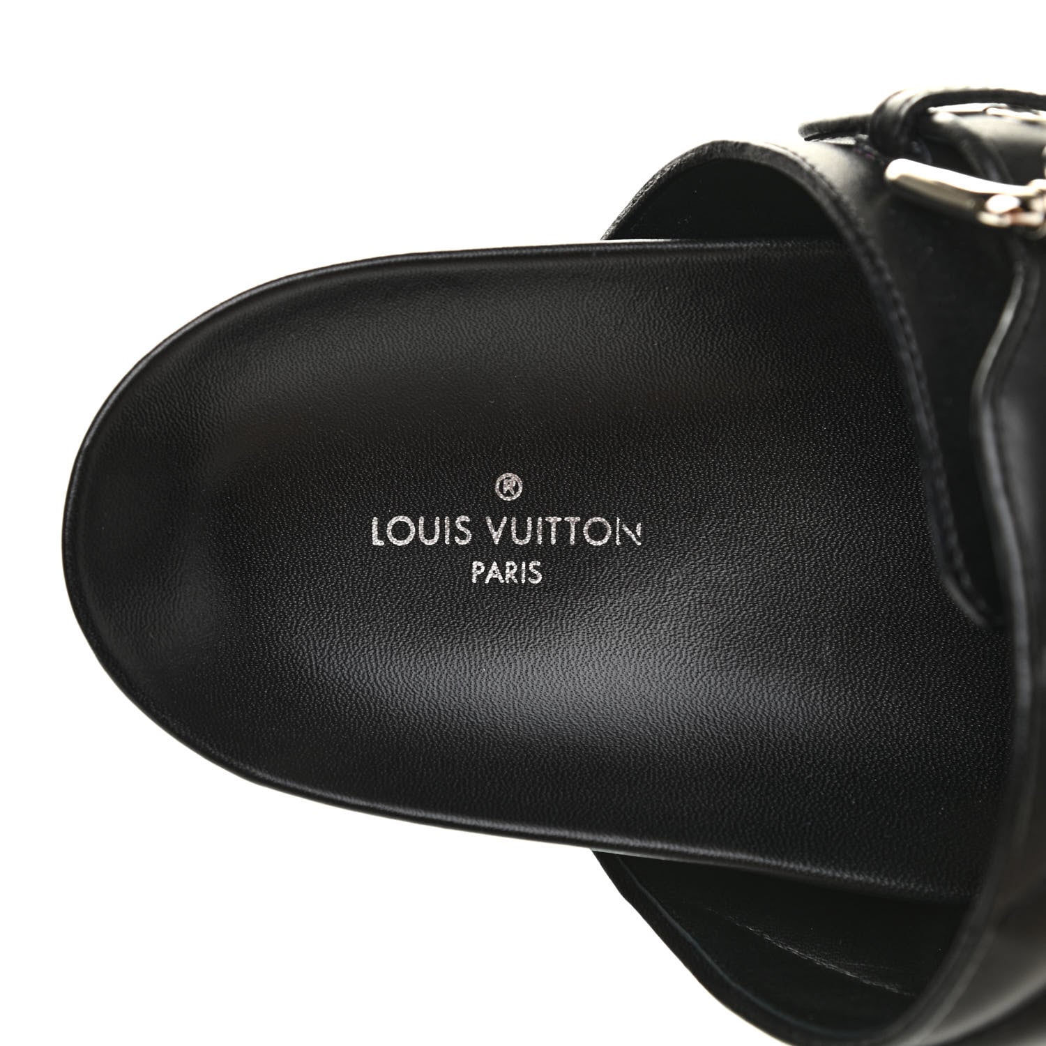 Louis Vuitton Calfskin New Wave Bom Dia Mule Sandals 40 Black 6 of 8