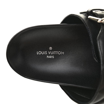 Louis Vuitton Calfskin New Wave Bom Dia Mule Sandals 40 Black 6 of 8