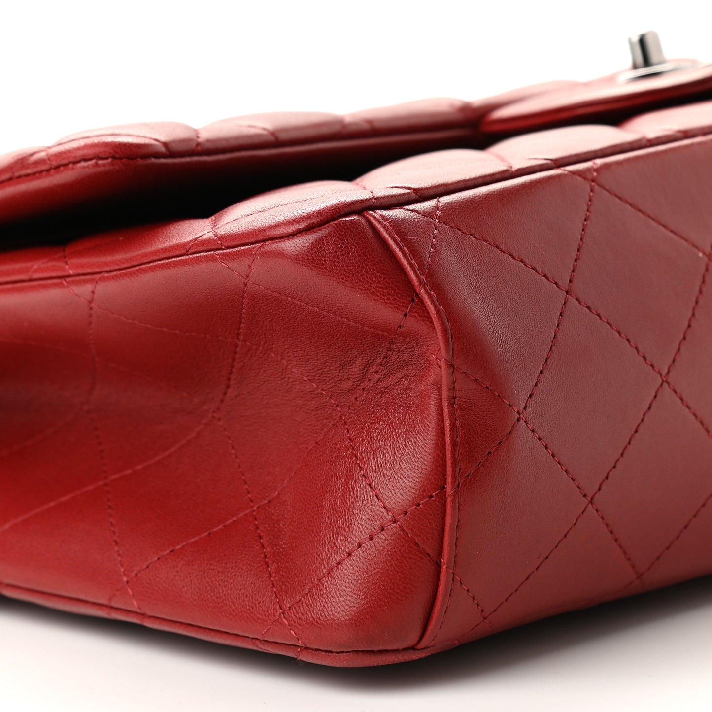 Lambskin Quilted Maxi Double Flap Red