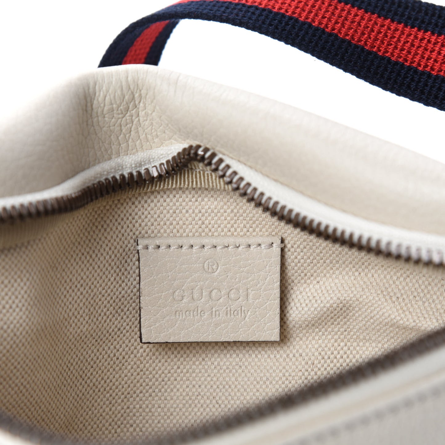 Grained Calfskin Small Logo Belt Bag White