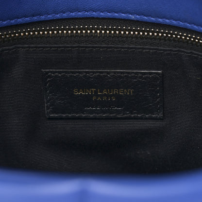 Saint Laurent Lambskin Quilted Medium Loulou Puffer Monogram Chain Satchel Majorele Blue 6 of 13