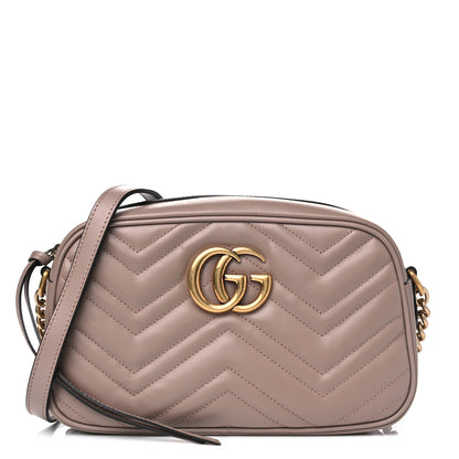 Gucci Calfskin Matelasse Small GG Marmont Chain Shoulder Bag Porcelain Rose 1 of 4