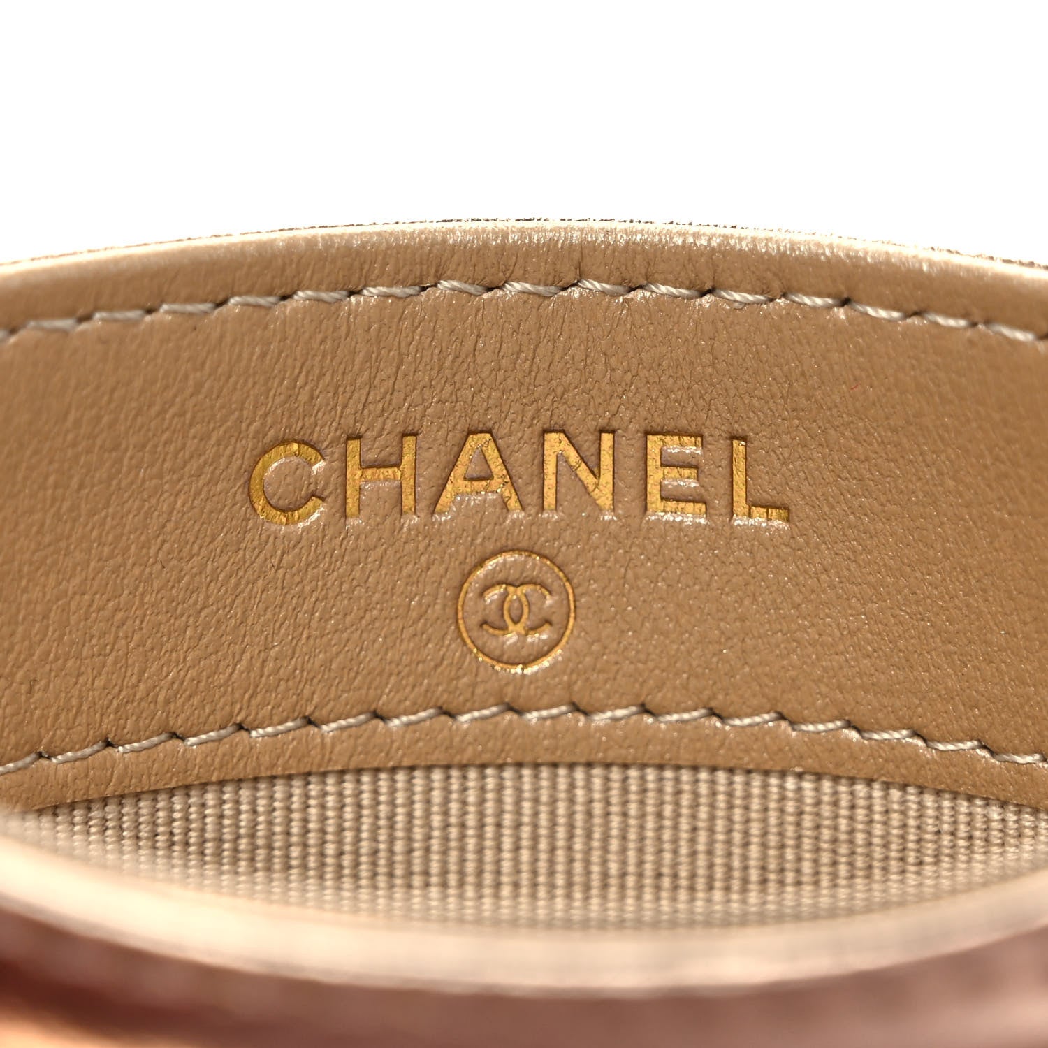 Chanel Metallic Lambskin Quilted Chanel 19 Card Holder Gold 6 of 7