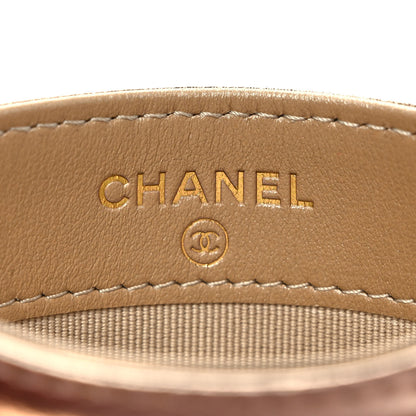 Chanel Metallic Lambskin Quilted Chanel 19 Card Holder Gold 6 of 7