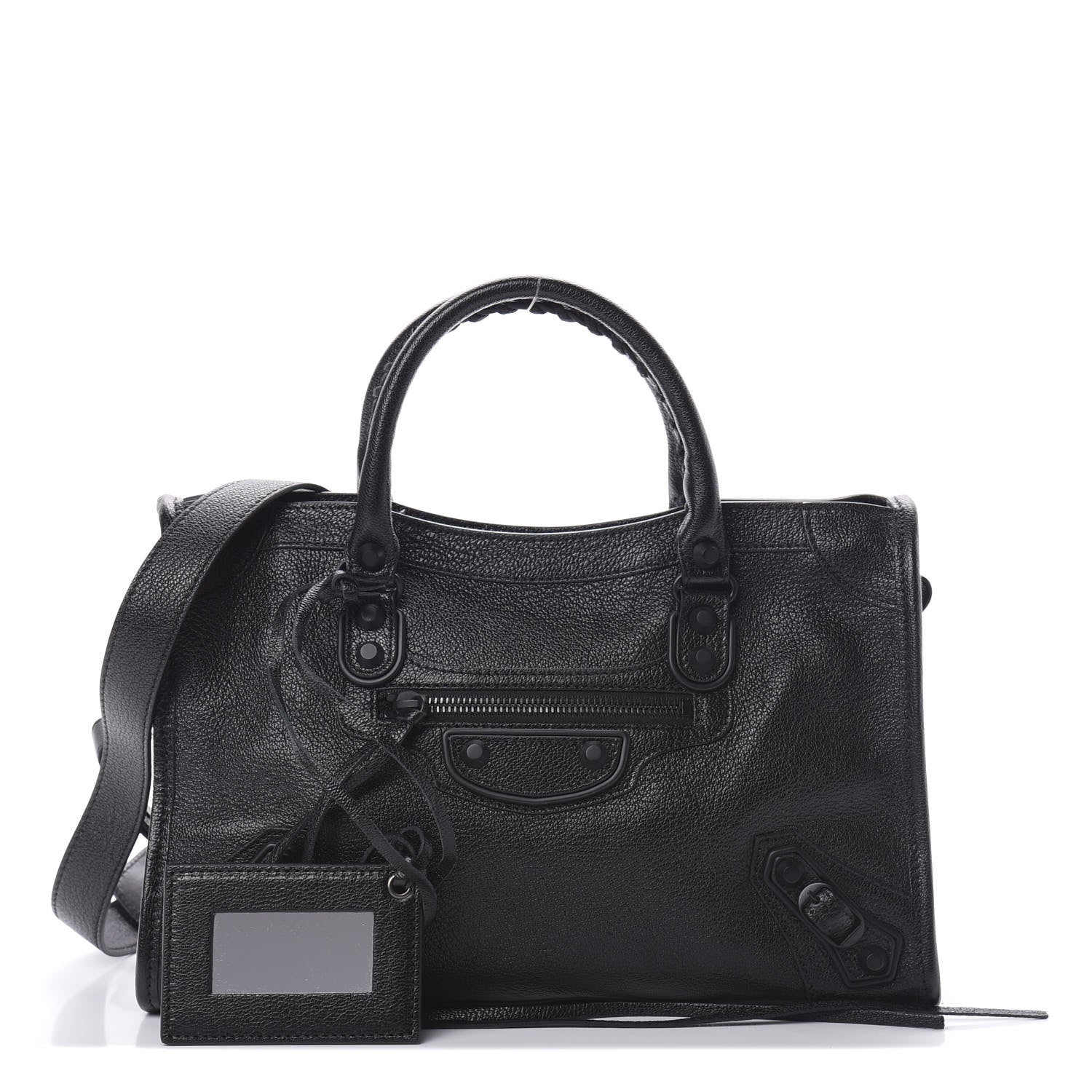 Balenciaga Chevre Black Metallic Edge Hardware S City Black 1 of 10