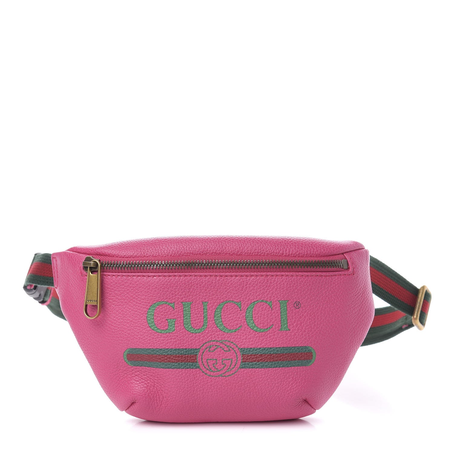 Gucci Grained Calfskin Small Logo Belt Bag Box Pink Green 1 of 10