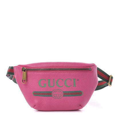 Gucci Grained Calfskin Small Logo Belt Bag Box Pink Green 1 of 10