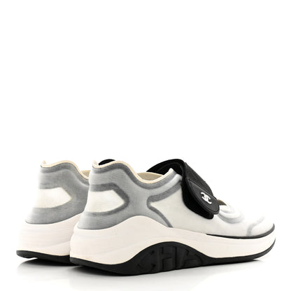 Chanel Mesh Lycra CC Sneakers 35 White Black 4 of 8