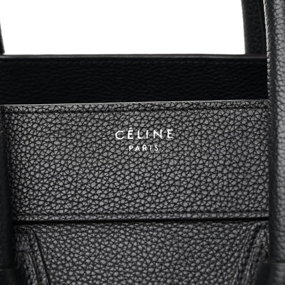 Celine Drummed Calfskin Mini Luggage Black 7 of 13
