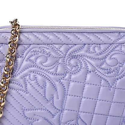 Versace Nappa Barocco Quilted Shoulder Bag Purple 7 of 10