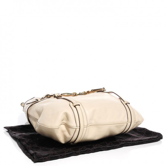 Leather Large Horsebit 85th Anniversary Hobo Off White