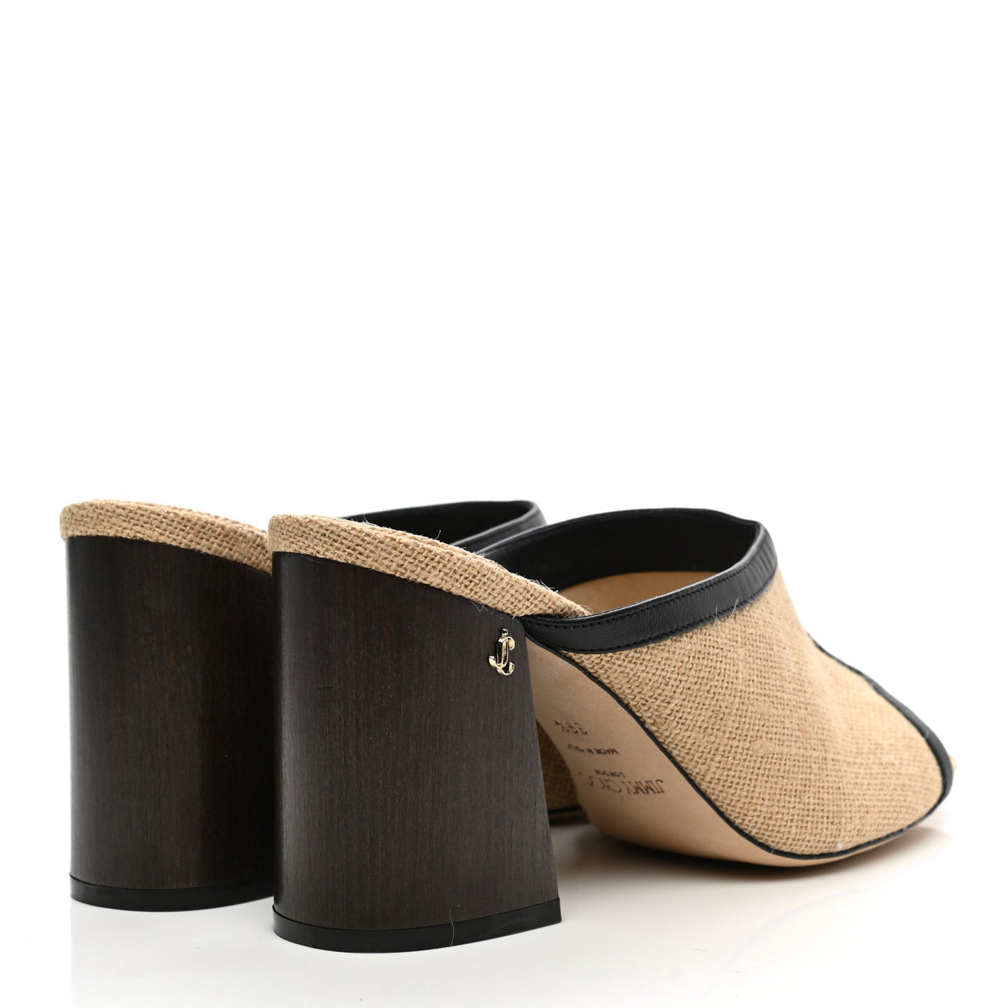 Woven Jute Joud 85 Mule Sandals 39.5 Natural Black