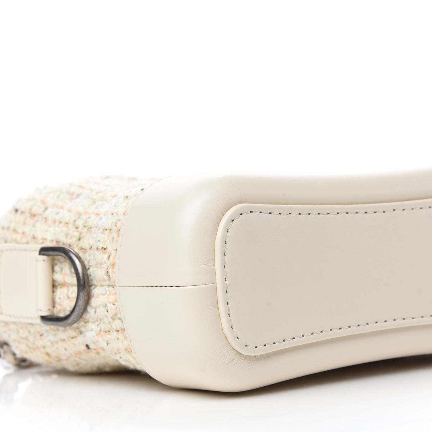 Tweed Calfskin Quilted Small Gabrielle Hobo Beige Ivory