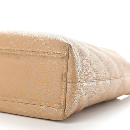 Chanel Metallic Caviar Quilted Shoulder Bag Beige 10 of 11
