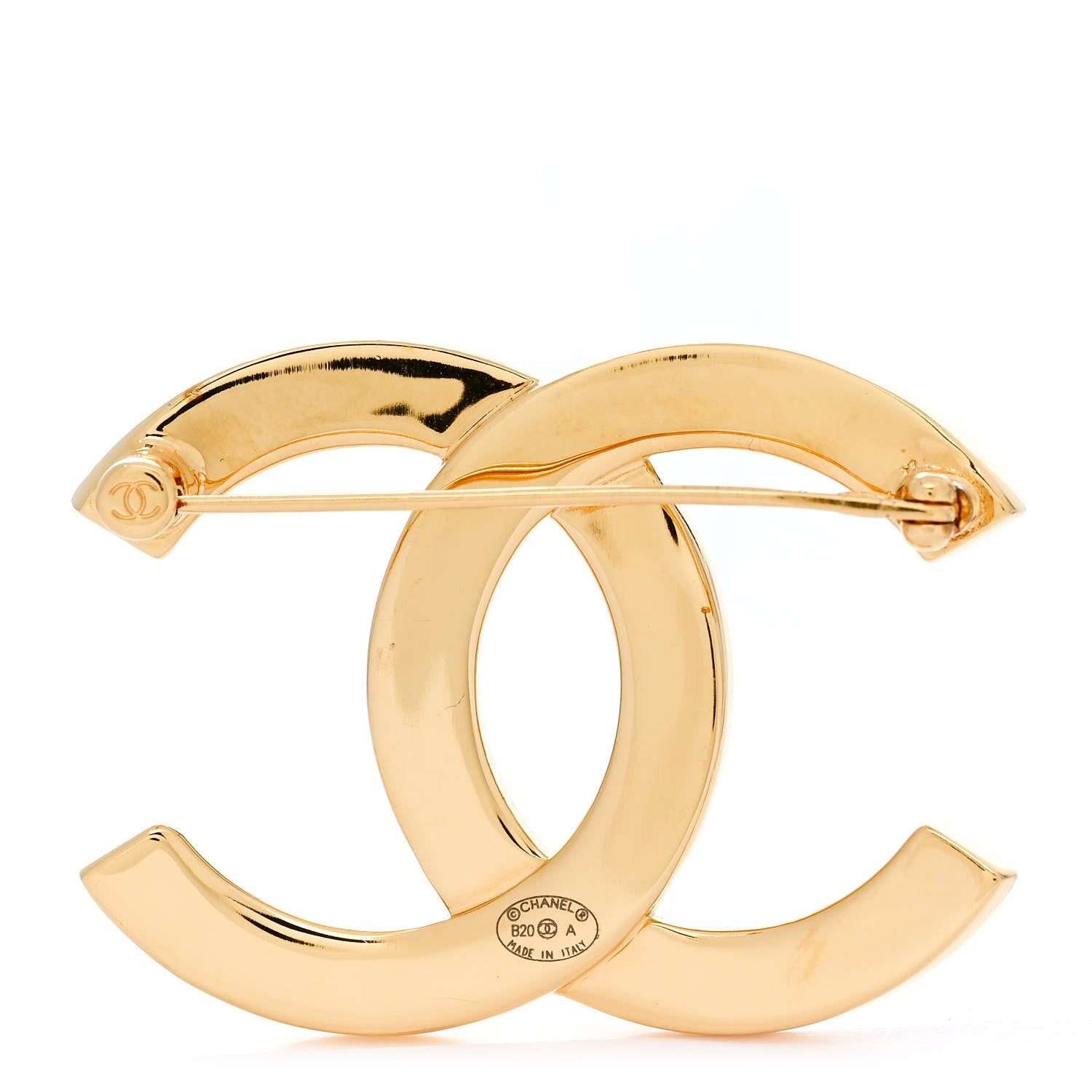 Chanel Metal Paris Button CC Large Brooch Gold 2 of 4