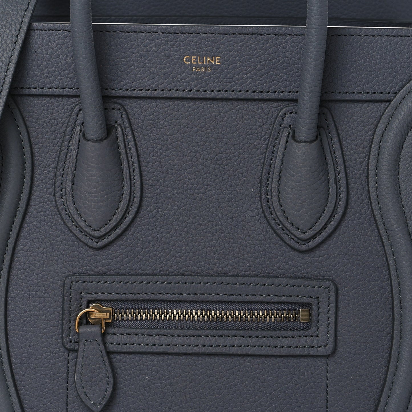 Drummed Calfskin Nano Luggage Kohl