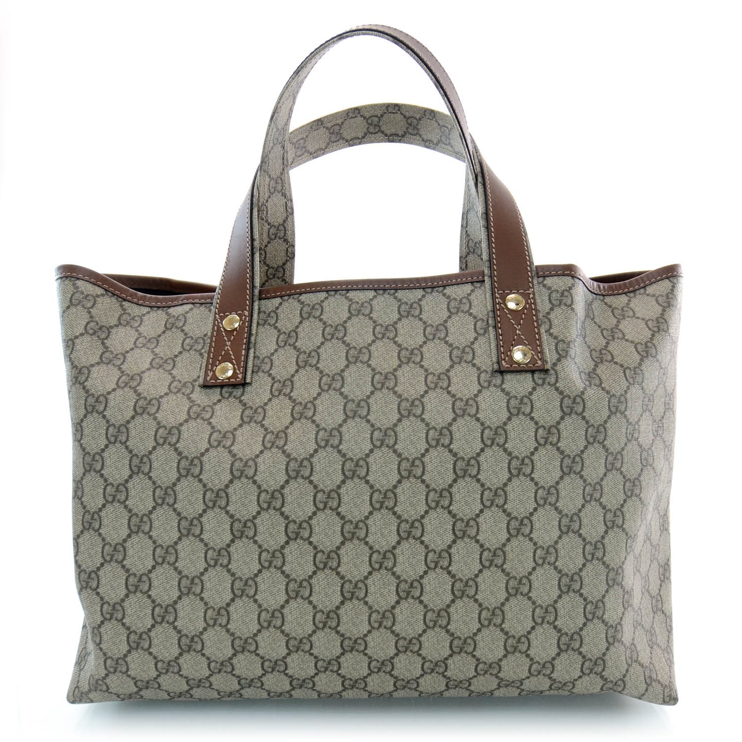 GG Plus Monogram Medium Signature Web Loop Tote Light Brown