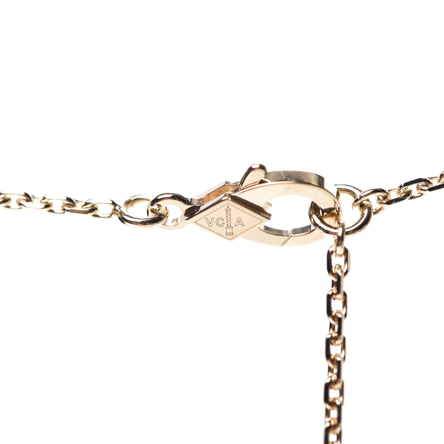 Van Cleef & Arpels 18K Yellow Gold Diamond Vintage Alhambra Pendant Necklace 4 of 7
