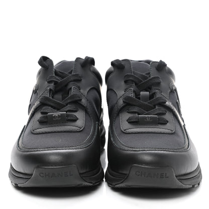 Chanel Calfskin Lambskin CC Sneakers 39 Black 2 of 9