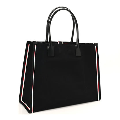 Christian Louboutin Linen Calfskin Extra Large Nastroloubi F.A.V.L. Tote Black 3 of 9
