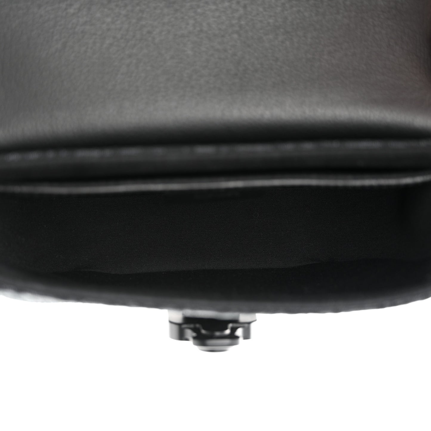 Oblique Jacquard Grained Calfskin Mini Saddle Messenger Bag With Flap Black